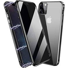 Screen Protectors Privacy Magnetic Case for iPhone 11, Anti Peep Magnetic Adsorption Privacy Screen Protector Double Sided Tempered Glass Metal Bumper Frame Anti-Peeping Phone Case Anti-Spy Cover for iPhone 11