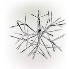 Alpine Corporation CRD100S-WT Twig Snowflake Christmas Tree Ornament