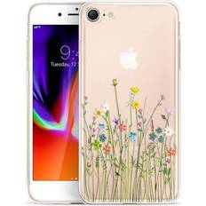 Bumper iphone 8 Unov Unov Case for iPhone SE (2020) iPhone 8 iPhone 7 Clear with Design Embossed Floral Pattern TPU Soft Bumper Shock Absorption Slim Protective Back Cover 4.7 Inch (Flower Bouquet)