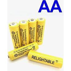 Aa solar Relightable NiCd AA/AAA 600mAh 1.2V Rechargeable Batteries for Solar Lights, Garden Lights and Remotes (6PCS AA 600mAh Batteries)