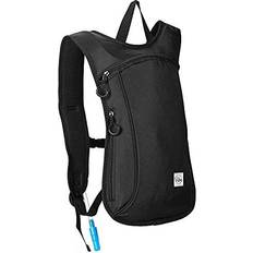 Vibe Hydration Pack Backpack with 2L Bladder for Women, Men, Teens, Kids Sports, Outdoor, Running, Camping, Hiking, Festivals, Raves (Black)