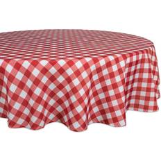 Red Tablecloths Check 60" Round Indoor/outdoor Tablecloth Red