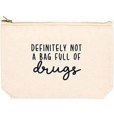 Women Toiletry Bags & Cosmetic Bags Andaz Press Funny Makeup Bag Canvas Cosmetic Bag with Zipper Definitely Not A Bag Full of Drugs Makeup Pouch 6.5 x 9