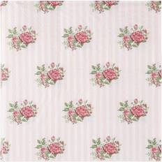 Floral Paper Napkins, Vintage Pink Roses Party Napkins (6.5 Inches, 100 Pack) White