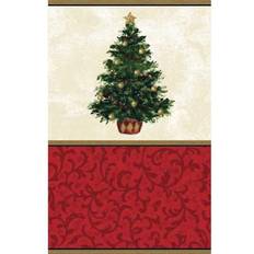 Red Table Cloths Amscan Classic Paper Tablecover 54 x 102 Vintage Christmas Tree 3/Pack (579900)