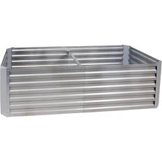 Outdoor Planter Boxes Sunnydaze Decor Sunnydaze 71 35.5 Silver Galvalume Galvanized Steel Raised Garden Bed