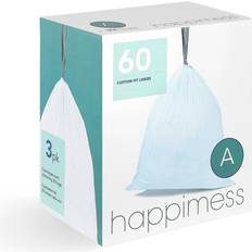 Happimess HPM3000-7.9GAL-TRASH-BAG Custom Fit 60 Count 7.9 Gallon Drawstring Trash