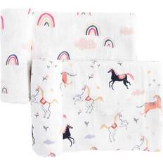 Red Rovr Organic Cotton Muslin Swaddle Blanket Little Unicorns 2pk