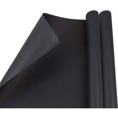 Jam Paper Wrapping Matte Black 25 sq ft All Occasion 2/Pack