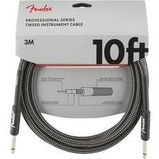 Fender Pro Series 10 foot Instrument Cable, Grey Tweed