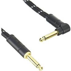 Fender Deluxe Series Straight To Angle Instrument Cable 18.6 Ft. Black Tweed