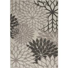 Nourison Aloha Dahlia Tropical Gray, Silver