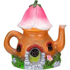 Orange Garden Ornaments Northlight 7 Solar Lighted Flower Tea Pot Garden