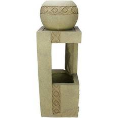 Beige Fountains & Garden Ponds Northlight Beige Floral Bowl Sphere Fountain