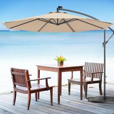 Best Parasols Costway 10' Hanging Solar Umbrella Patio Sun Shade Offset