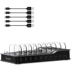 Batteries & Chargers Kavalan 10 Port USB Charging Station Dock & Organizer, Universal Desktop Tablet and Smartphone Multi-Device 10 Port USB Charger Hub with Auto