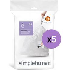 Simplehuman Cleaning Equipment & Cleaning Agents Simplehuman 8 Gal. to 9 Gal. White Code H Liners 100-Count