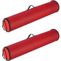 Red Wrapping Paper & Gift Wrapping Supplies 2 Pack Red 40 Inch Christmas Wrapping Paper Storage Bag Tube Handle Zipper