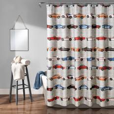 Orange Shower Curtains Lush Decor Race Cars 72" Shower