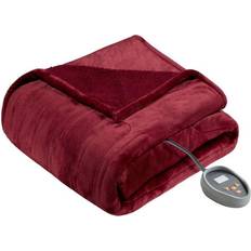 Red Blankets Beautyrest Queen Electric Microlight to Berber Blankets Red