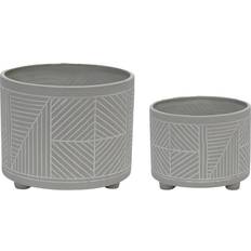 Pots, Plants & Cultivation Sagebrook Home Set of 2 Ceramic Diamond Footed Planter 10/12