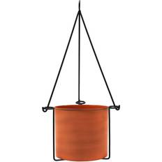 Pots, Plants & Cultivation Achla Designs 22.5 H Black Wrought Iron Vera Hanging Planter w/Cylindrical Sienna