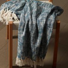 LR Home Resources THROW81186BLU4250 50 Throws Blankets White, Blue (152.4x127cm)