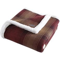 Eddie Bauer Nordic Plaid Polar Fleece Ultra Filt Vit, Röd