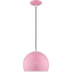 Pink Ceiling Lamps Livex Lighting Metal Shade Mini Pendant Lamp