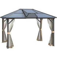 Metal Pavilions & Accessories OutSunny 12' Hardtop Polycarbonate Gazebo Canopy