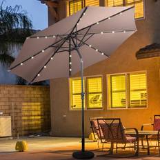 Best Parasols Costway 10ft Patio Solar Umbrella LED Patio Market Steel Tilt