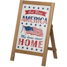 GlitzHome Wooden Patriotic Wall Decor 15x24"