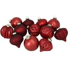 Red Decorative Items Northlight Seasonal Ball & Teardrop 12-piece Christmas Tree Ornament