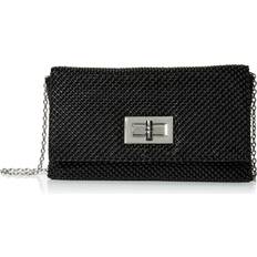 Faux Leather Clutches Jessica McClintock Gunne Sax Beaded Mesh Flap Clutch, Black