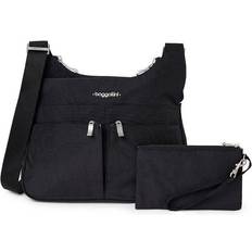Crossover Crossbody väska lätt, vattentålig resväska, Svart/sand, en storlek