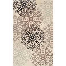 Superior Modern Floral Medallion Green, Beige