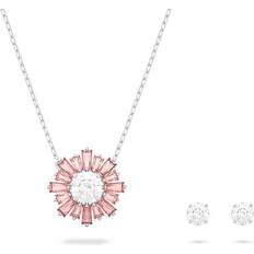 Swarovski Parure Idyllia, Tailles variées, Soleil, Rose, Métal rhodié