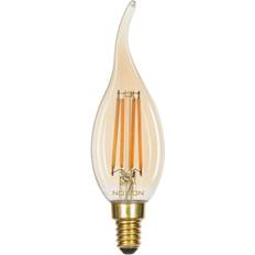 Noxion Lucent LED E14 Bøjet Tip Kerte filament Rav 4.1W 350lm 822 ekstra varm hvid dæmpbar erstatter 40W