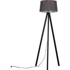 ValueLights Barbro Dark Wood Tripod Floor Lamp