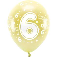 PartyDeco Ekologisk sifferballong siffra 6 (6st)