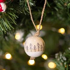 Wood Christmas Tree Ornaments East of India Winter Wooden Christmas Tree Ornament