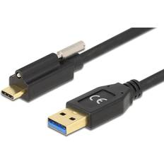 DeLock USB-C USB-A 3.2 Gen.2 kabel - 1 skruelås - 0.50