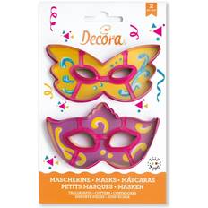 Rosa Utstickare Decora Mardi Gras mask sticks Utstickare 11 cm