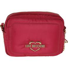 Love Moschino Crossbody Bags Love Moschino Small fuchsia nylon crossbody bag with zip, Fuchsia