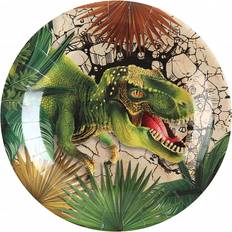 Dinosaurus thema feest wegwerpbordjes 10x stuks 23 cm dino/t-rex themafeest