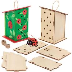 Wooden Blocks Baker Ross Baker Ross AT884 Trä nyckelpiga hus kit 2-pack, för barn konst och hantverksprojekt