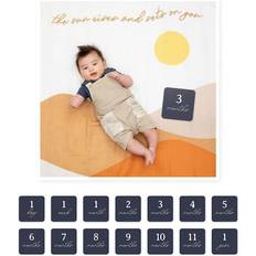 Baby milestone blanket Mary Meyer Lulujo Blanket and Milestone Cards in Sunrise Cotton Muslin