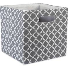 DII Imports Square Lattice Print Polyester Storage Bin