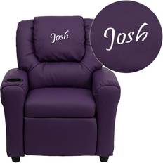 Flash Furniture Armchairs Flash Furniture 36.5 Personalized Purple Vinyl Recliner with Cup Holder