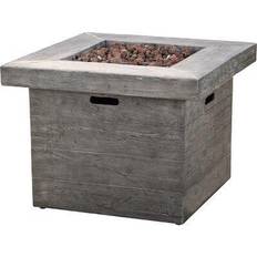 Gray Ethanol Fireplaces Jveon Polyresin Propane Fire Pit Table gray 23.8 H x 32.2 W x 32.2 D in